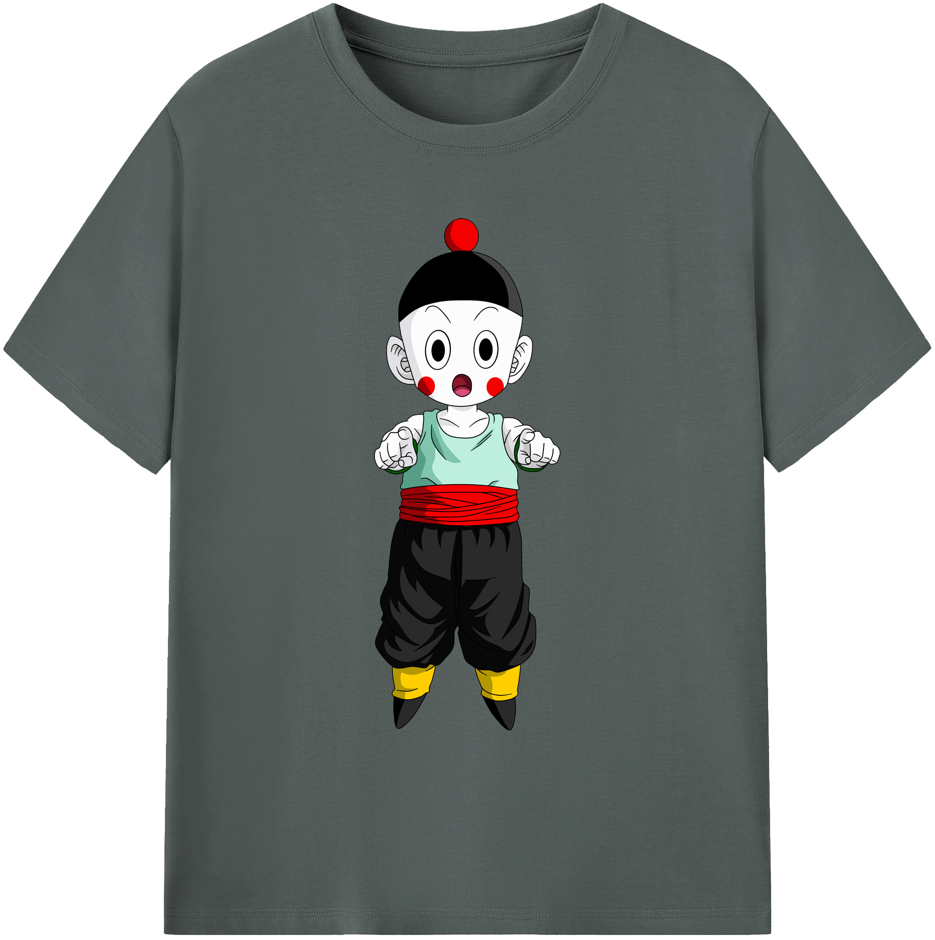 （画像用） ドラゴンボール 餃子（チャオズ）DRAGON BALL Chaoz 綿100％ メンズ半袖Tシャツ｜肌触りやわらか＆通気性